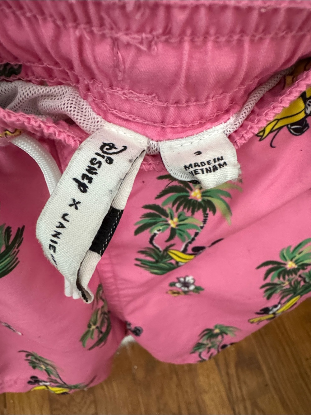 Janie & Jack Disney Mickey Tropical Rash Guard Set - Green, Yellow & Pink Size 3 - Picture 3 of 4
